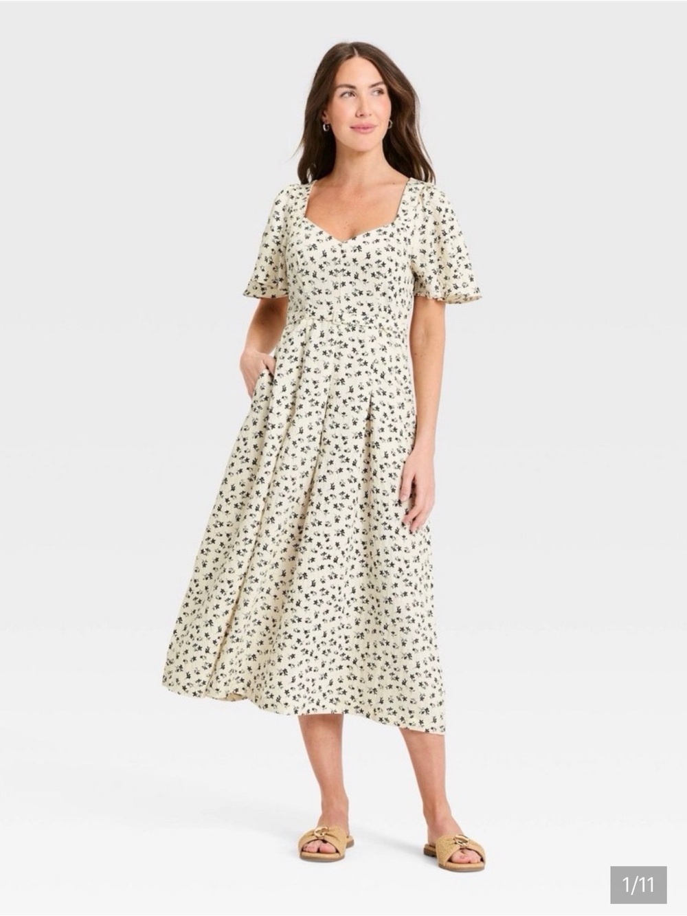NWT Flutter Sleeve Belted Dress - A New Day